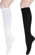 2 Pairs Compression Socks for Women & Men-Knee High Compression Stockings,Casual Solid Colors Fashion Breathable Tube Socks,Good Support for Runni...