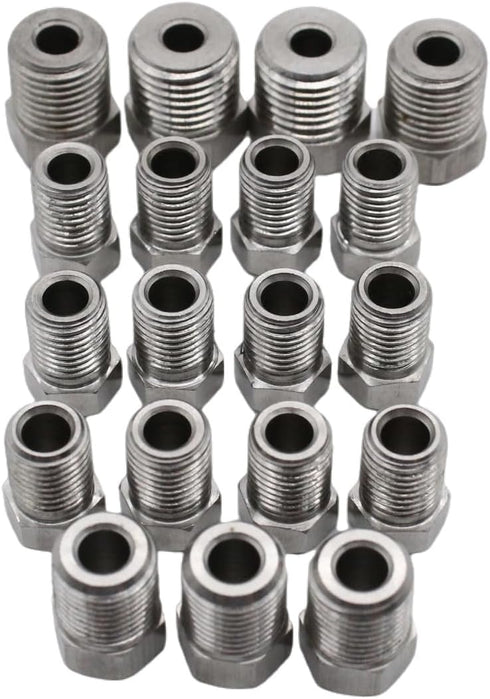 Stainless Brake Line Fitting Kit for 3/16" tube, Inverted Flare Silver (19 Fittings)...