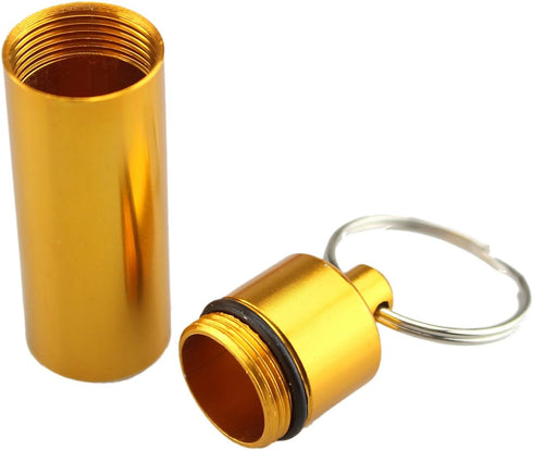 3 Size Waterproof Aluminum Pill Box Case Capsule Bottle Cache Drug Holder Keychain Container Colorful 6pcs, /L...