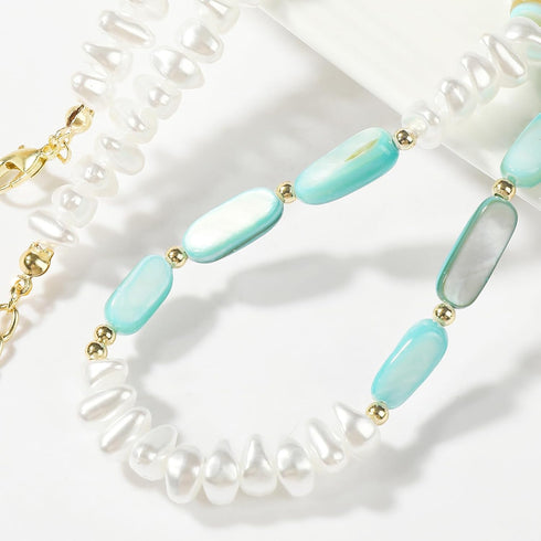 Pearl Choker Necklaces for Women Colorful Beaded Necklace Trendy Pearl Choker Necklace Boho Summer Necklaces Beach Jewelry...