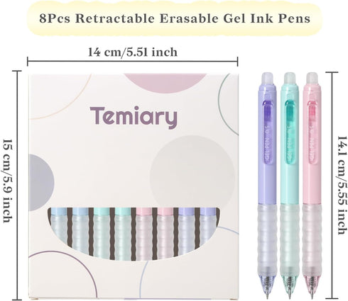8Pcs Retractable Erasable Gel Pens, Make Mistakes Disappear, Blue & Black Ink Pen for Drawing Writing Planner and Crossword Puzzles, No Smudge on ...