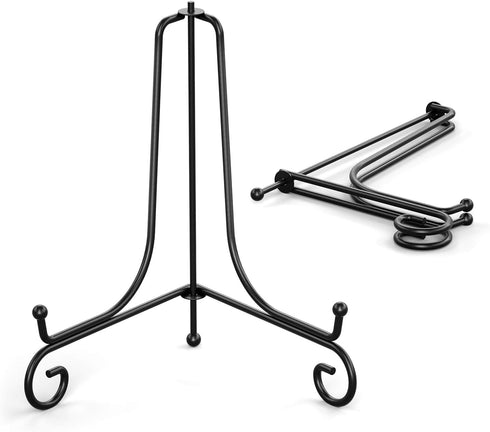 TR-LIFE 4 Pack Plate Stands for Display - 10 Inch Plate Holder Display Stand + Metal Easel Stand for Picture Frame, Decorative Plates, Book, Photo...