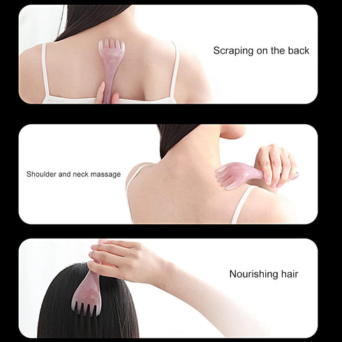 3PCS Head Massager Comb, Scalp Back Muscle Relaxation Gua Sha Massage Tool, Head Scracher SPA Yellow, Manual Scalp Massagers...