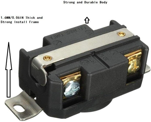 Generic 30 Amp Generator Receptacle Industrial Outlet NEMA L14-30R Receptacle Industrial Grade Grounding 125/250V Flush Mounting Locking for Gener...