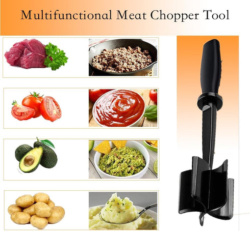 Meat Chopper, Hamburger Chopper, Beef Grinder-Professional Potato -Mashers Multifuctional Heat Resistant Nylon Knife For non-stick cookware Kitche...