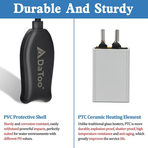 Super Mini Aquarium Heater 6 Watts Small Fish Tank Flat Heater 6W with Free Thermometer Strip Submersible Slim Betta Heater for Up to 2 Gallon Des...