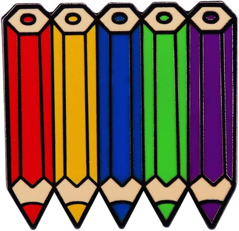 LGBT Rainbow Pencil Enamel Pin Cartoon Colour Drawing tools Brooch Gay Pride Love Badge Jewelry Artist Decor...