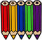 LGBT Rainbow Pencil Enamel Pin Cartoon Colour Drawing tools Brooch Gay Pride Love Badge Jewelry Artist Decor...
