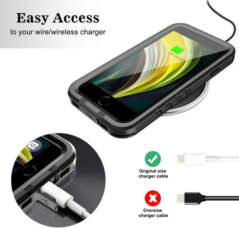 SPORTLINK Waterproof Case for iPhone SE 3rd 2022/iPhone SE 2nd 2020/iPhone 7/8 - Full Body Shockproof Dustproof Phone Screen Protector Rugged Wate...