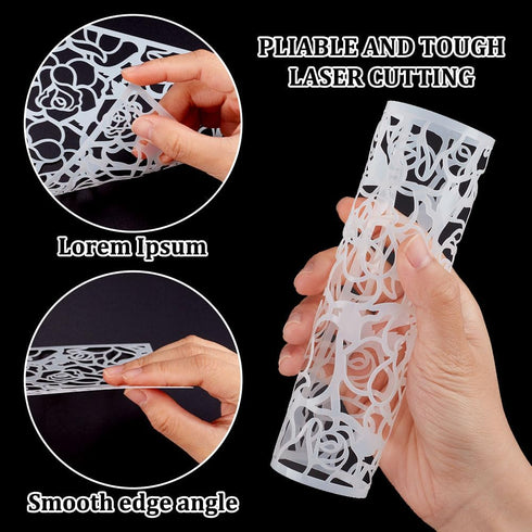 GORGECRAFT 6x6 2Pcs Large Rose Stencils Floral Design Stencil Roses Flower Reusable Plastic Templates Drawing for Wall Painting Drawing Stencil Se...