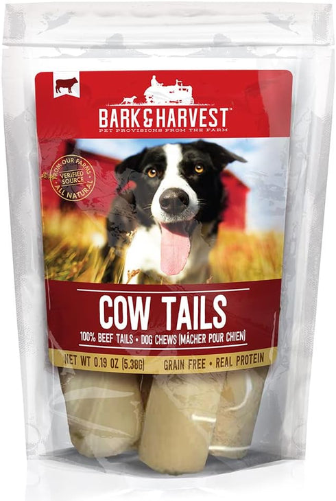 Bark & Harvest Premium All Natural Beef Cow Tail Dog Chew Treats (9 Count)...