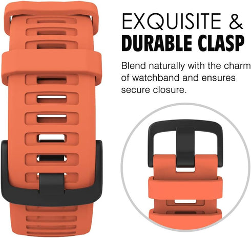MoKo Watch Strap Compatible with Garmin Instinct Esports/Solar/Tactical/Tide Military Watch,Soft Silicone Adjustable Replacement Band Fit Garmin I...