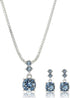 Nine West Women's Boxed Necklace/Pierced Earrings Set, Silver/Blue, One Size...