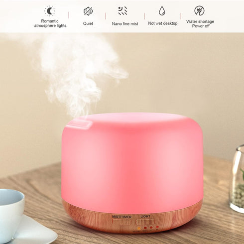 300ML Essential Oil Diffuser, Remote Control Ultrasonic Aromatherapy Oil Diffusers Cool Mist Humidifier, Waterless Auto-Off and 7 LED Light Colors...