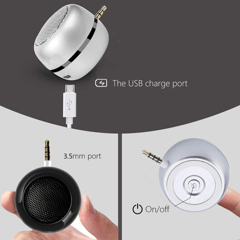 Mini Speaker with 3.5mm Aux Input Jack, 3W Loud Portable Speaker for iPhone iPod iPad Cellphone Tablet Laptop, with USB Rechargeable Battery, Gift...