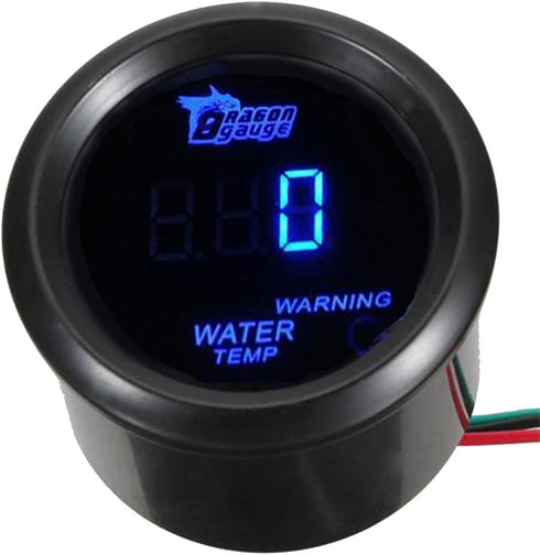 ESUPPORT Car 2" 52mm Digital Water Temp Gauge Temperature Meter Blue LED Light Celsius...