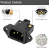 Monosaudio Gold Plated AC Power Socket 250V 10A IEC 320 C14 Panel Mount Plug Adapter Power Connector Socket Screw Mount 3 Pins Inlet Male Power Pl...