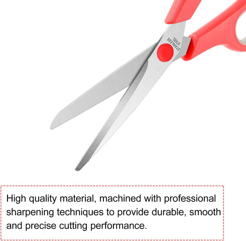 Scissors Set of 3-Pack, 8" Scissors All Purpose Comfort-Grip Handles Sharp Scissors for Office Home School Craft Sewing Fabric Supplies, High/Midd...