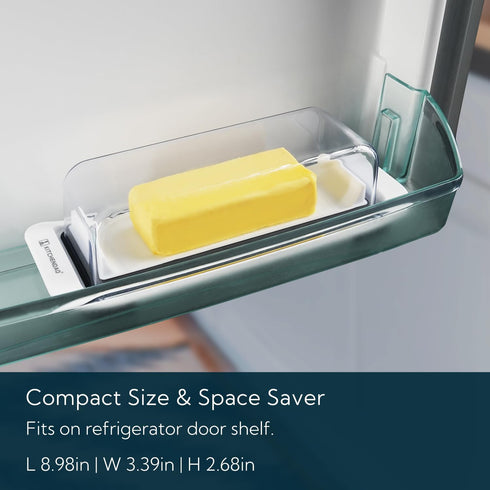KITCHENDAO Airtight Butter Dish with Lid for Countertop and Refrigerator Door Shelf, Easy Scoop-Dishwasher Safe, Plastic Butter Holder Tray Contai...
