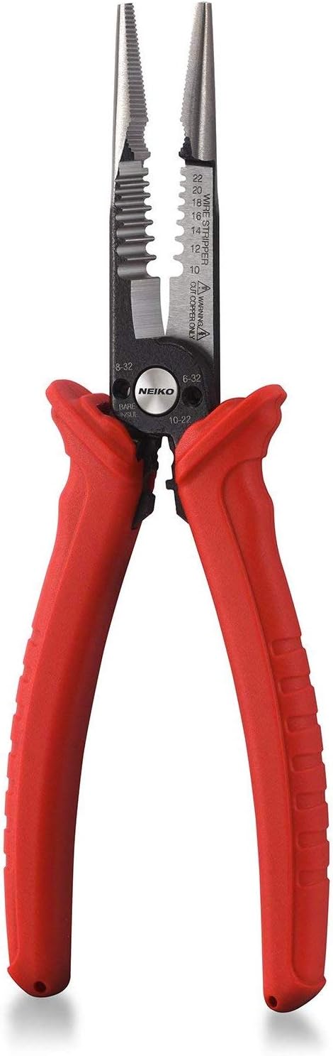 NEIKO 02038A 6-in-1 Wire Service Tool | 8-1/2" Length | Gripper, Crimper, Stripper, Cutter, Extractor, Electrician Pliers...