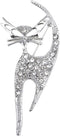 Alilang Silvery Tone Clear Crystal Colored Rhinestones Cat Kitten Cut Out Brooch Pin...