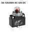uxcell Thermal Circuit Breakers 5A 125/250V AC 32V DC Push Button Reset Overload Protector Switch with Waterproof Cap 2 Pcs...