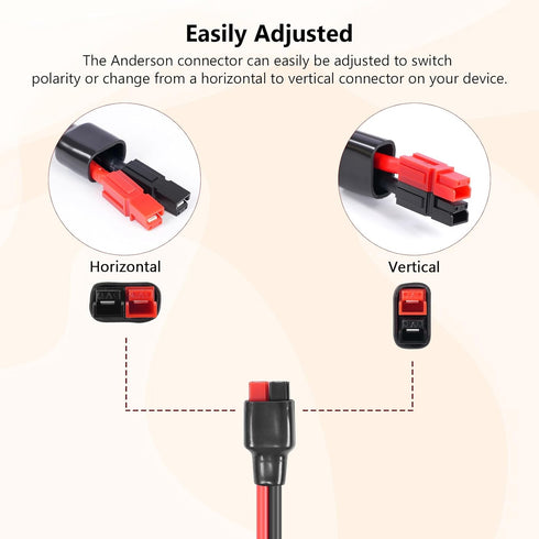 10AWG Solar Panel to Anderson Connector Cable 3FT, Solar Extension Cable Compatible with Solar Connector and Anderson Connector for Yeti Portable ...