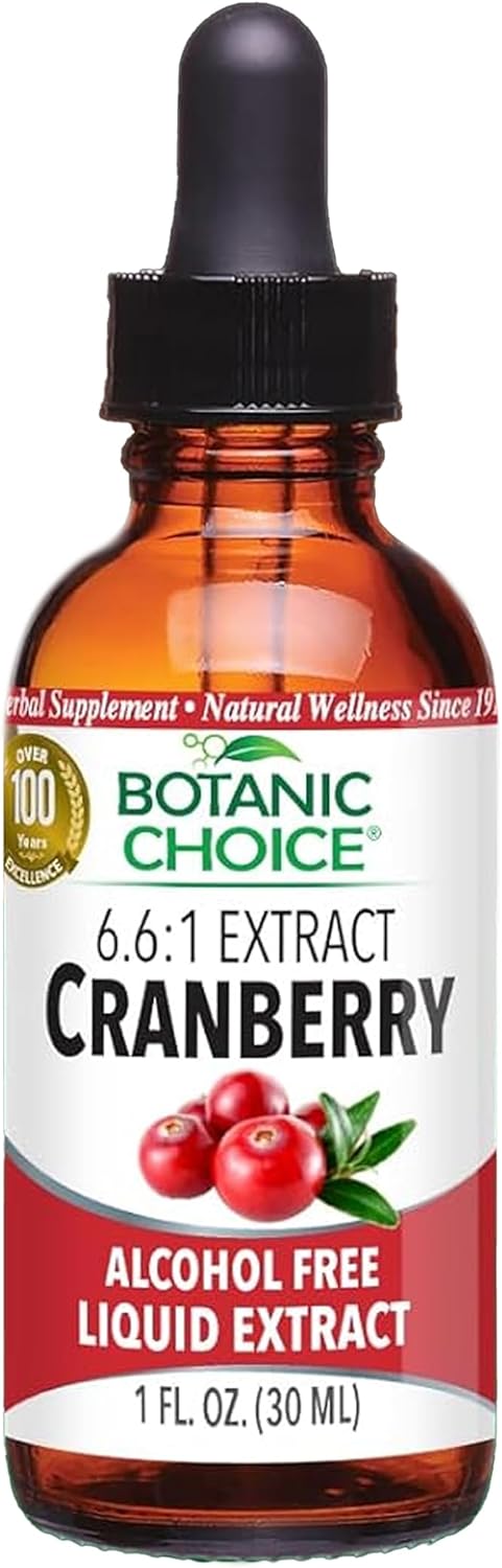 Botanic Choice – Cranberry Liquid Extract – Herbal Supplement – Fast Acting, Easy to Swallow, Alcohol Free, Gluten Free – 1 Ounce...