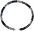 COOLSTEELANDBEYOND Statement Necklace Silver Blue Black Beads Crystal Braided Chain Choker Collar Magnetic Clasp...