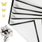 Goviw Flower Wrapping Paper 20 Sheets Waterproof wrap paper 22.5x22.5 inch(White&Black Edge) + 12 pcs 3D golden butterfly stickers DIY Crafts Flor...