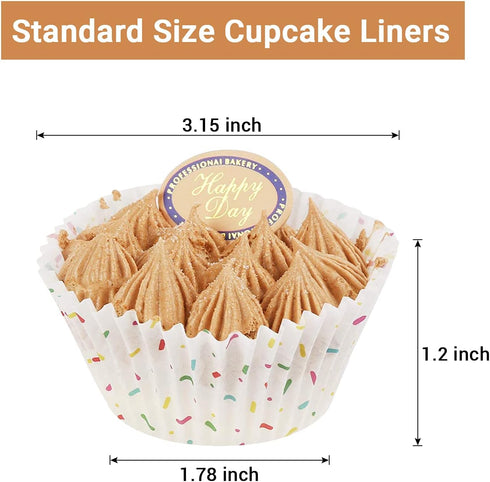 Candy White Cupcake Liners - Gifbera Standard Baking Cups Odorless Greaseproof Paper Muffin Wrappers, Pack of 200...