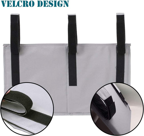 Bedside Caddy, Hanging Under Bed Storage Organizer Bag with 8 Pockets for College Dorm Rooms, Hospital Bed Rails, Camp...