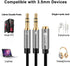 Combo Audio Adapters Cable Headphone Y Splitter with Mic and Audio Male to Female 3.5mm PC Headset Extension Stereo Jack Cables for Computer,Lapto...