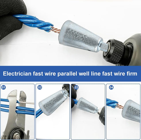 2pcs Wire Twisting Tool Wire Twisters Wire Connector 2-5 Way Wire Stripper Tool Wire Nut Twisters Hex Shank Cable Wire Stripper for Electrical Pow...