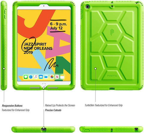 Poetic TurtleSkin Case Designed for iPad 10.2 9th Generation (2021) / 8th Generation (2020) / 7th Generation (2019), Heavy Duty Shockproof Kids Fr...