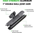 FANAUE Double Socket Arm Compatible with B Size 1" Ball Components for RAM Mounts (Medium Arm)...