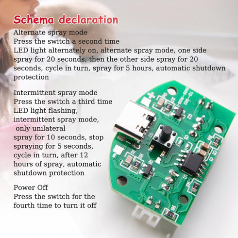 1Pcs Atomization Plate DIY Dual Spray Switch Control Atomization Disc Module 5V 2-3W Microporous Atomizer Board for Multipurpose USB Ultrasonic Hu...