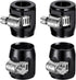 Flexible Rubber Pipe Clamps - 6AN Hose Finisher Clamp with Screw Band for 3/8 Fuel Line, 4Pcs/Pack Black Hose Connectors, Great for Fuel/Oil/Diese...