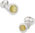 Double Sided Yellow Glass Cufflinks with Gift Box...