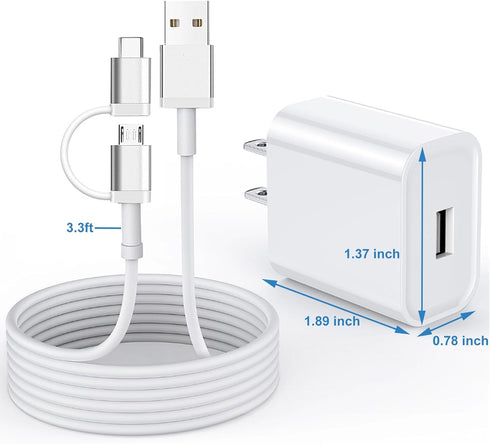 5V Baby Monitor Power Cord for enfy E110,VAVA,ARENTI,VTech RM5754/HD/2HD RM5764/HD/2HD RM5864/HD/2HD RM7754/HD/2HD RM7764/HD/2HD Baby Monitor Char...