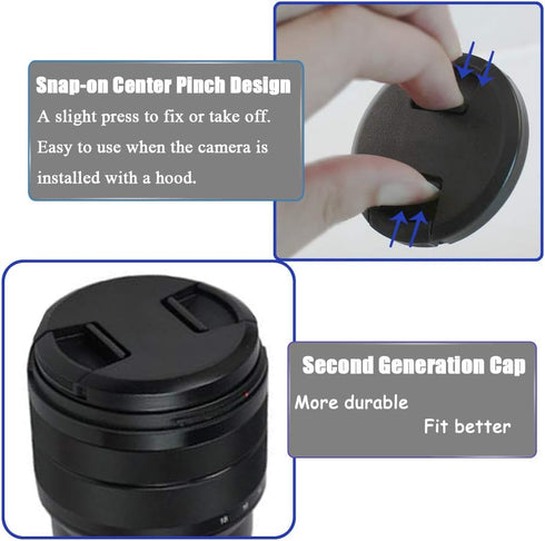 55mm Snap-On Lens Cap for Sony E f/3.5-5.6 18-135 OSS Lens for Sony Alpha a6600 a6400, Fire-Rock Lens Cover for Sony FE 28-70mm f/3.5-5.6 OSS Lens...