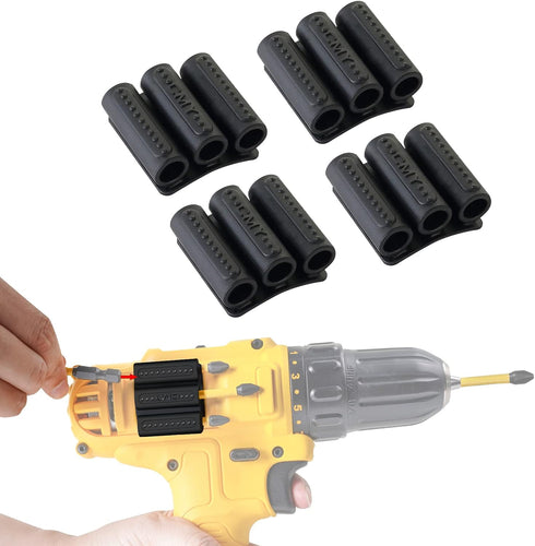 Drill Bit Holder Tool Holster for DEWALT Milwaukee - Pack of 4 - Carry up to 6 Driver Bits on The Side of Your Power Drill or Driver...