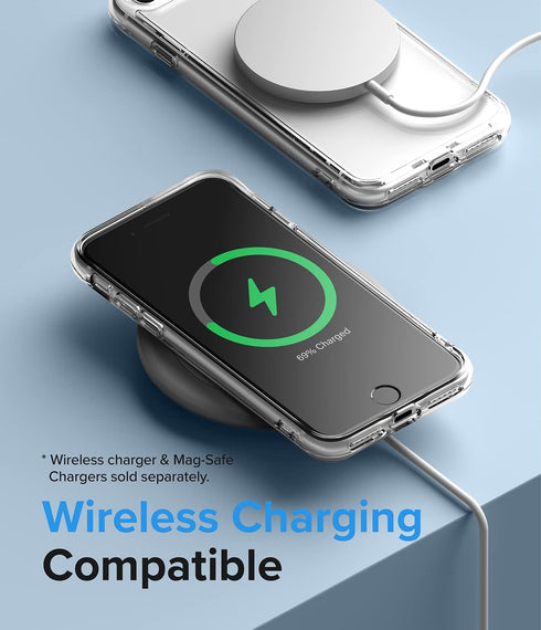 Ringke Fusion Compatible with iPhone SE 5G (3rd Gen, 2022) 4.7-Inch, iPhone SE 2020, iPhone 8/7 Case, Transparent Hard Back Shockproof Bumper Phon...