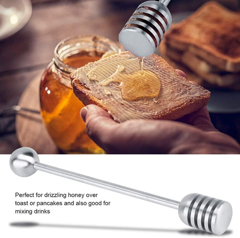 Fdit Solid Stainless Steel Honey Dipper Drizzler Stirrer Spoon Mixing Stick Tool...