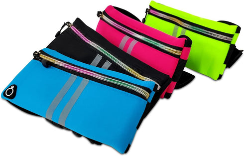 Running Phone Holder Waist Pack Bag Reflective Runners Belt Jogging Pocket Belt Compatible with iPhone for Hiking Cycling Workout (Pink)...