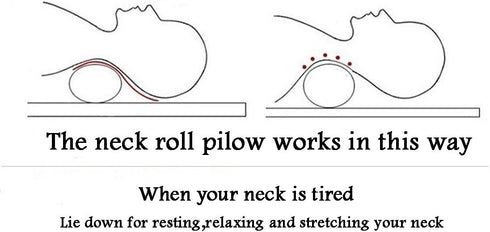 Alibo Gray Bolster Neck Round Roll Support Bed Pillow 18.9" x3.9" with Washable Pillowcase Pain Relief Cervical Pillow,Back Sleeping Head Rest....