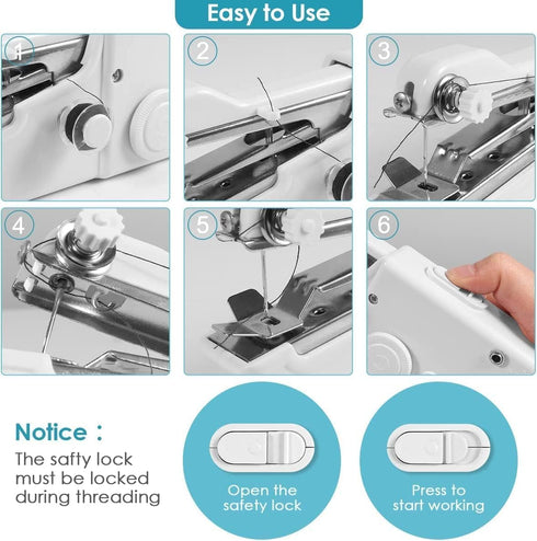 Sewing Machines, Handheld Sewing Machine Mini, Cordless Portable Electric Sewing Machine with Sewing Accessories for Beginners, Suitable for Cloth...