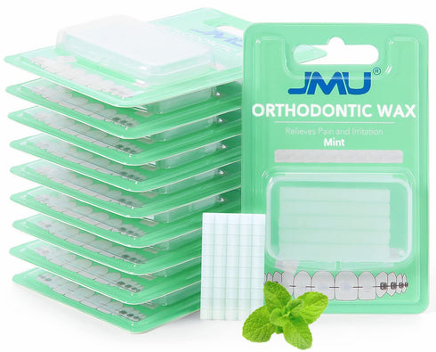 JMU 10 Pack Orthodontic Wax, Precut Braces Wax, Dental Wax Braces Mint Flavored...