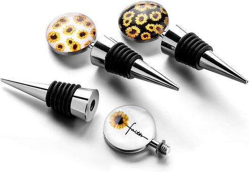 Soleebee 3 Pack Decorative Wine Stoppers, Wine Bottle Stopper with Beautiful Art Glass?Beverage Bottle Stoppers For Gifts, Bar, Holiday Party, Wed...