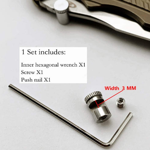 edcfans 3 Pack Thumb Stud Replacement for Buck 110 Knife with Hex Wrench (Black+Sliver+Brass)...